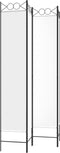 vidaXL - Kamerscherm - met - 4 - panelen - 160x220 - cm - stof - wit