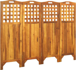 vidaXL - Kamerscherm - met - 4 - panelen - 161x2x120 - cm - massief - acaciahout