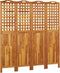vidaXL - Kamerscherm - met - 4 - panelen - 162x2x180 - cm - massief - acaciahout