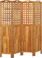 vidaXL - Kamerscherm - met - 4 - panelen - 162x2x180 - cm - massief - acaciahout