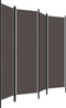 vidaXL - Kamerscherm - met - 4 - panelen - 200x180 - cm - antraciet