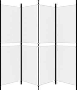 vidaXL - Kamerscherm - met - 4 - panelen - 200x180 - cm - stof - wit