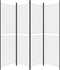 vidaXL - Kamerscherm - met - 4 - panelen - 200x180 - cm - stof - wit