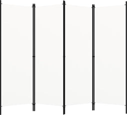 vidaXL - Kamerscherm - met - 4 - panelen - 200x180 - cm - wit