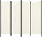 vidaXL - Kamerscherm - met - 4 - panelen - 200x180 - cm - wit