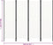 vidaXL - Kamerscherm - met - 4 - panelen - 200x180 - cm - wit