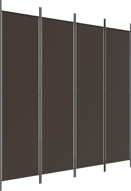 vidaXL - Kamerscherm - met - 4 - panelen - 200x200 - cm - stof - bruin