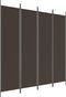 vidaXL - Kamerscherm - met - 4 - panelen - 200x200 - cm - stof - bruin