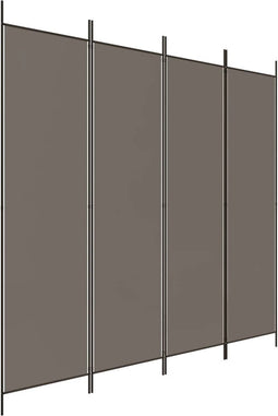 vidaXL - Kamerscherm - met - 4 - panelen - 200x200 - cm - stof - antracietkleurig
