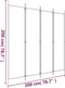 vidaXL - Kamerscherm - met - 4 - panelen - 200x200 - cm - stof - antracietkleurig