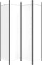vidaXL - Kamerscherm - met - 4 - panelen - 200x200 - cm - stof - wit