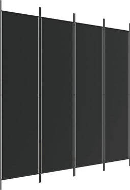 vidaXL - Kamerscherm - met - 4 - panelen - 200x200 - cm - stof - zwart