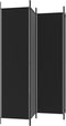 vidaXL - Kamerscherm - met - 4 - panelen - 200x200 - cm - stof - zwart