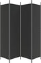 vidaXL - Kamerscherm - met - 4 - panelen - 200x200 - cm - stof - zwart
