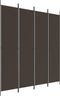 vidaXL - Kamerscherm - met - 4 - panelen - 200x220 - cm - stof - bruin