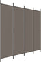 vidaXL - Kamerscherm - met - 4 - panelen - 200x220 - cm - stof - antracietkleurig