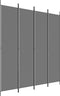 vidaXL - Kamerscherm - met - 4 - panelen - 200x220 - cm - stof - antracietkleurig