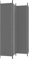 vidaXL - Kamerscherm - met - 4 - panelen - 200x220 - cm - stof - antracietkleurig