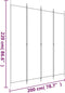 vidaXL - Kamerscherm - met - 4 - panelen - 200x220 - cm - stof - wit