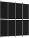 vidaXL - Kamerscherm - met - 4 - panelen - 200x220 - cm - stof - zwart