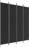 vidaXL - Kamerscherm - met - 4 - panelen - 200x220 - cm - stof - zwart
