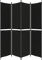 vidaXL - Kamerscherm - met - 4 - panelen - 200x220 - cm - stof - zwart