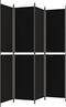 vidaXL - Kamerscherm - met - 4 - panelen - 200x220 - cm - stof - zwart
