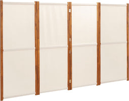 vidaXL - Kamerscherm - met - 4 - panelen - 280x180 - cm - crèmewit