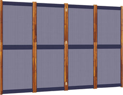 vidaXL - Kamerscherm - met - 4 - panelen - 280x180 - cm - donkerblauw