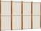 vidaXL - Kamerscherm - met - 4 - panelen - 280x180 - cm - lichtgrijs