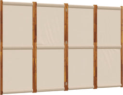 vidaXL - Kamerscherm - met - 4 - panelen - 280x180 - cm - taupe