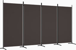 vidaXL - Kamerscherm - met - 4 - panelen - 346x180 - cm - stof - bruin