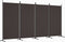 vidaXL - Kamerscherm - met - 4 - panelen - 346x180 - cm - stof - bruin