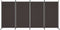 vidaXL - Kamerscherm - met - 4 - panelen - 346x180 - cm - stof - bruin