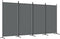 vidaXL - Kamerscherm - met - 4 - panelen - 346x180 - cm - stof - antracietkleurig