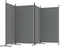 vidaXL - Kamerscherm - met - 4 - panelen - 346x180 - cm - stof - antracietkleurig