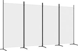 vidaXL - Kamerscherm - met - 4 - panelen - 346x180 - cm - stof - wit