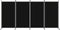 vidaXL - Kamerscherm - met - 4 - panelen - 346x180 - cm - stof - zwart