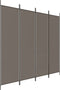 vidaXL - Kamerscherm - met - 4 - panelen - 698x180 - cm - stof - antracietkleurig