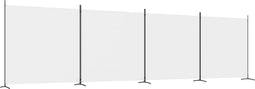 vidaXL - Kamerscherm - met - 4 - panelen - 698x180 - cm - stof - wit