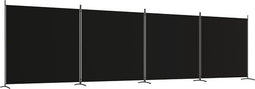 vidaXL - Kamerscherm - met - 4 - panelen - 698x180 - cm - stof - zwart