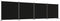 vidaXL - Kamerscherm - met - 4 - panelen - 698x180 - cm - stof - zwart