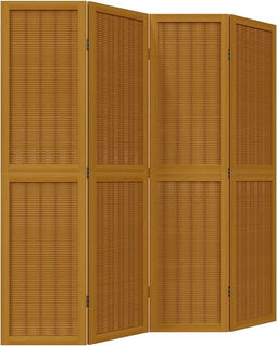vidaXL - Kamerscherm - met - 4 - panelen - massief - paulowniahout - bruin