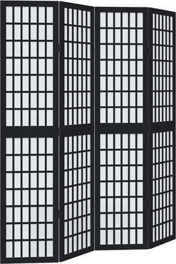 vidaXL - Kamerscherm - met - 4 - panelen - massief - paulowniahout - zwart