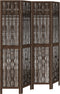vidaXL - Kamerscherm - met - 4 - panelen - massief - paulowniahout - donkerbruin