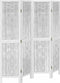 vidaXL - Kamerscherm - met - 4 - panelen - massief - paulowniahout - wit