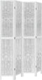 vidaXL - Kamerscherm - met - 4 - panelen - massief - paulowniahout - wit