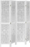 vidaXL - Kamerscherm - met - 4 - panelen - massief - paulowniahout - wit