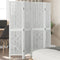 vidaXL - Kamerscherm - met - 4 - panelen - massief - paulowniahout - wit