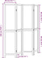 vidaXL - Kamerscherm - met - 4 - panelen - massief - paulowniahout - wit